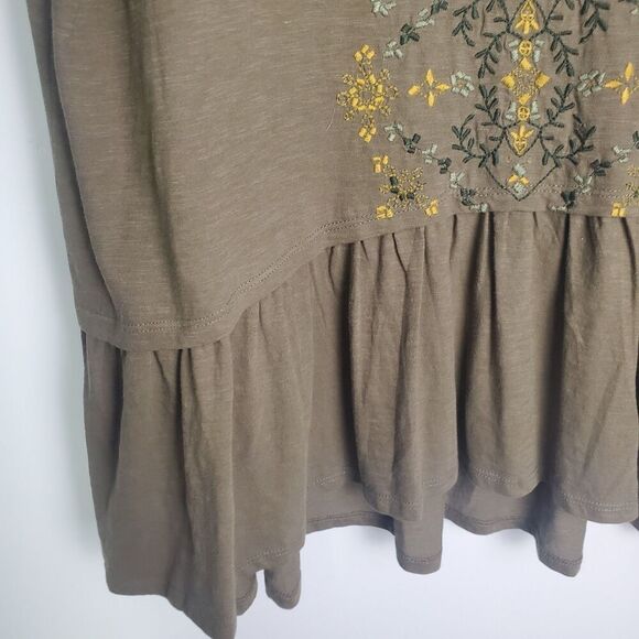 Logo Lori Goldstein Brown Embroidered Long Sleeve Tunic Size XL - Picture 6 of 9